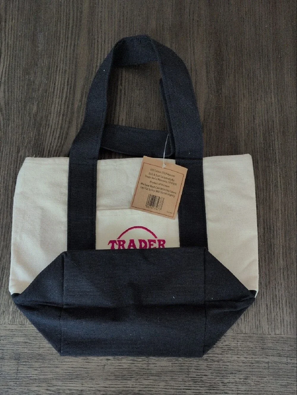 NWT Trader Joe's Navy Mini Canvas Tote Bag